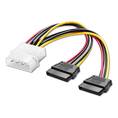  [AUSTRALIA] - Acxico 5Pcs IDE/Molex/IP4/4-pin to 2X SATA Power 15-pin Converter Adapter Cable