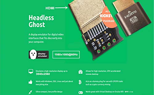  [AUSTRALIA] - HDMI Dummy Plug,Headless Ghost, Display Emulator （Fit Headless-1920x1080@60Hz） 1Pack