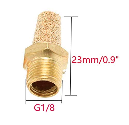  [AUSTRALIA] - Bronze Exhaust Muffler,Pneumatic Muffler Sintered Bronze Exhaust Muffler 1/8" NPT Brass Body (Pack of 10)