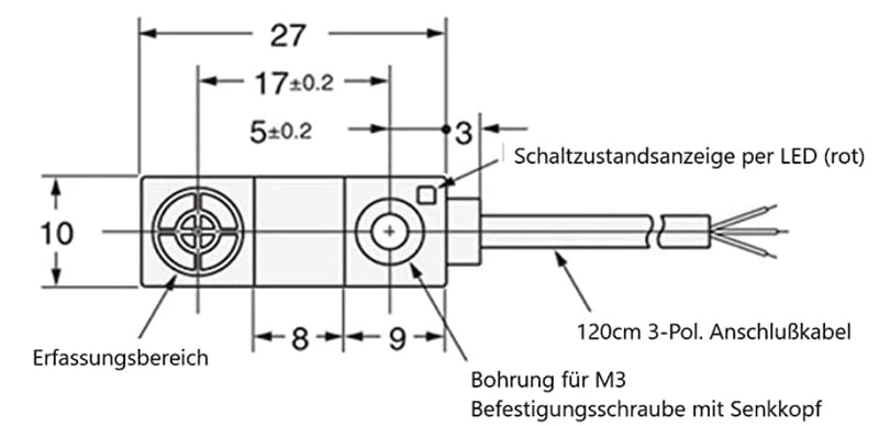  [AUSTRALIA] - Inductive sensor PNP NO compact design IP65 3mm inductive proximity switch proximity sensor (inductive mini sensor - 3mm PNP NO) inductive mini sensor - 3mm PNP NO