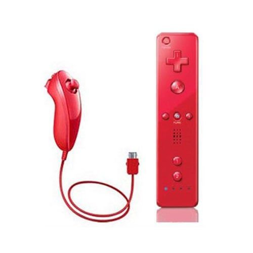  [AUSTRALIA] - Remote Controller for Wii,Yudeg Wii Remote and Nunchuck Controllers with Silicon Case for Wii and Wii U（not Motion Plus） (Red) Red