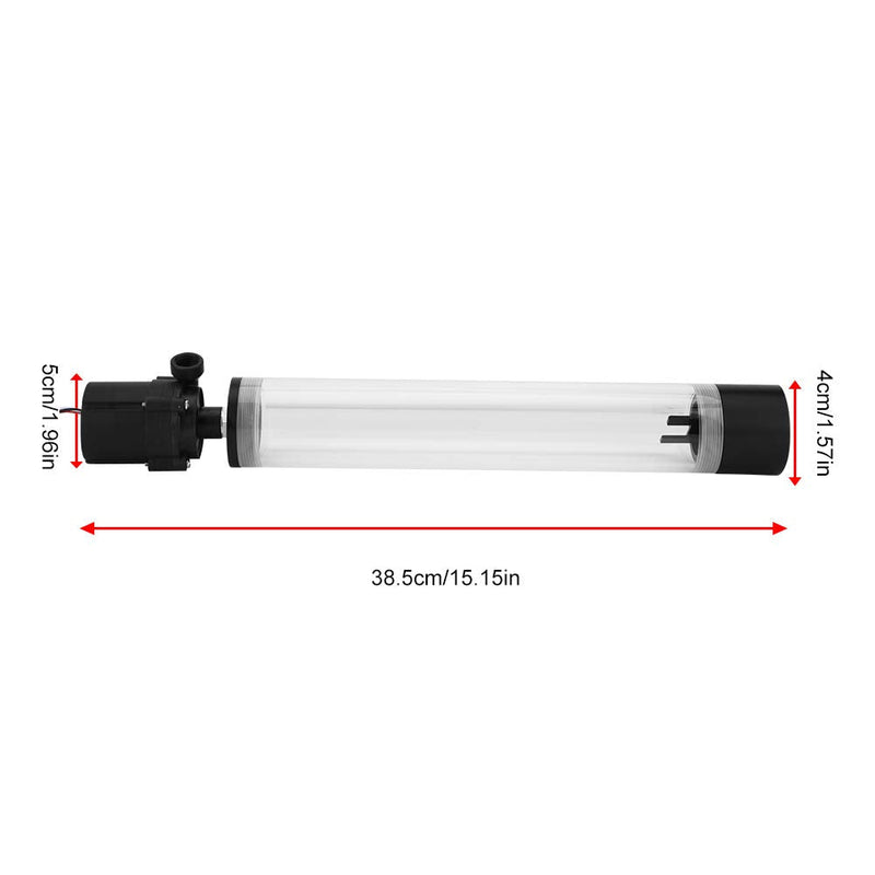  [AUSTRALIA] - PC Water Pump Tank, G1/4 Acrylic Cylinder Computer Water Tank, 12V 19W CPU Water Cooling Pump Radiator for Computer PC CPU Water Cooling (300mm) 300mm