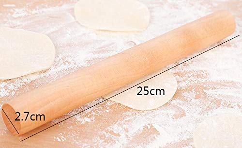  [AUSTRALIA] - VNDEFUL 2PCS Solid Wood Rolling Pin Kitchen Baking Tool and Dough Stick Hand Rolling Pin Dumpling Wrappers