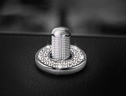  [AUSTRALIA] - YUWATON Car Interior Bling Accessories fit for Mercedes Benz BMW MINI Chevrolet Cadillac Ford Dodge Prosche Car Bling Accessories Car Door Lock Pull Rod Bolt 3D Rhinstone Decals Cover 4Pcs/Set(silver) silver