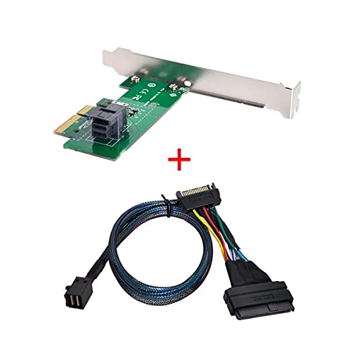  [AUSTRALIA] - Cablecc PCI-E 3.0 4.0 to SFF-8643 Card Adapter and U.2 U2 SFF-8639 NVME PCIe SSD Cable for Mainboard SSD Green 8643-PCIE Adapter+ Black 8643-8639 Cable