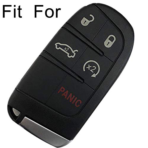  [AUSTRALIA] - BTSMONE Silicone 5 Buttons Smart Key Fob Remote Cover Case Keyless Entry Protector Bag for Jeep Grand Cherokee Dodge Challenger Charger Dart Durango Journey Chrysler 300 Blue