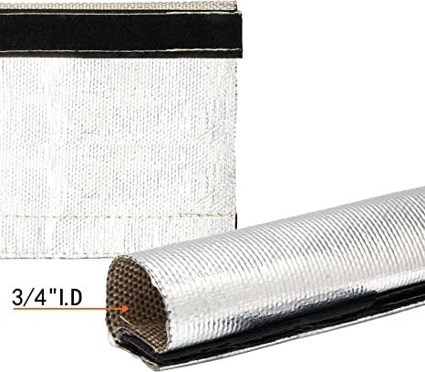  [AUSTRALIA] - Heat Shroud Aluminized Sleeving Heat Shield Fuel line Wire Heat Sleeve for Ultimate Heat Protection Hose Wire Sleeving, 3/4" I.D.x 10FT with 10PCS Stainless Steel Cable Metal Ties-Silver 3/4"ID*10FT