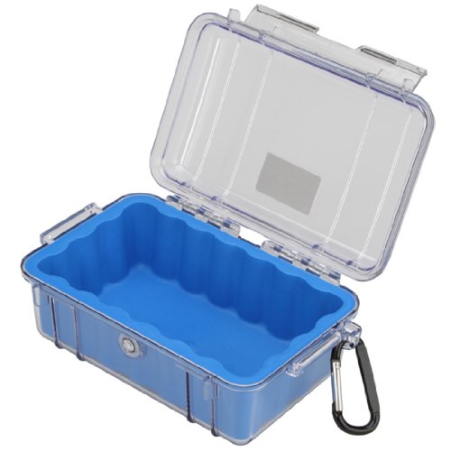  [AUSTRALIA] - Pelican 1050 Micro Case - for iPhone, GoPro, Camera, and more (Blue/Clear) Blue/Clear