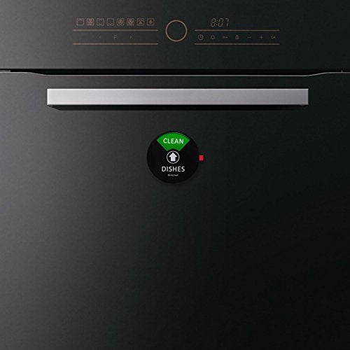  [AUSTRALIA] - Kichwit Clean Dirty Dishwasher Magnet with The 3rd Option “Running”, Perfect for Quiet Dishwashers, Non-Scratch Strong Magnet Backing & Residue Free Adhesive, 3.5” Diameter, Black