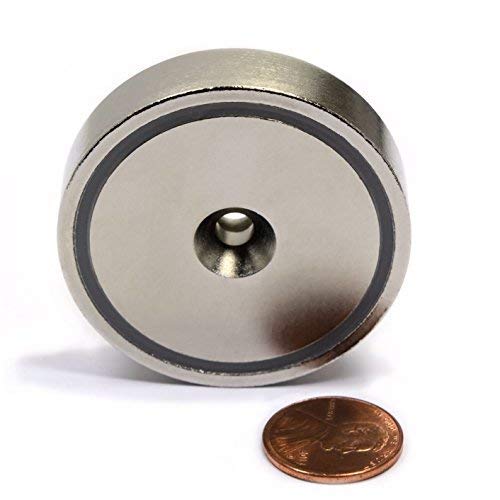 CMS Magnetics Powerful Neodymium Cup Magnet 150 lb Pulling Power 1.89" Diameter x 1/2” Thick with Countersunk Hole for #10 Flat Head Screw (Stainless Steel Screw Included) – 1 Piece - LeoForward Australia