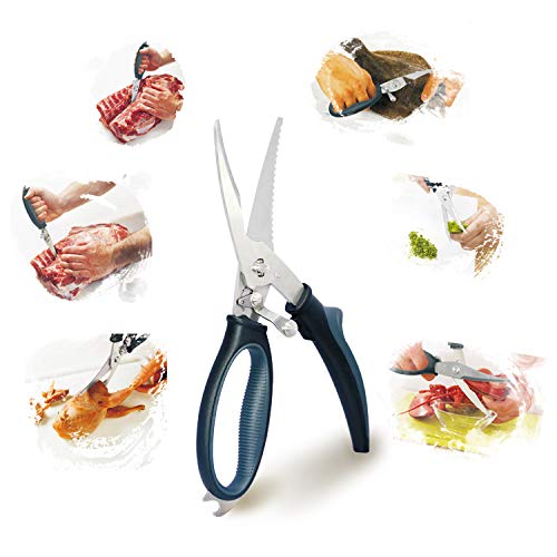 Poultry Shears - Heavy Duty Kitchen Scissors for Cutting Chicken, Poultry, Game, Bone, Meat - Chopping Food - Spring Loaded - LeoForward Australia