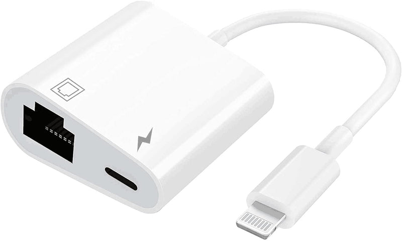  [AUSTRALIA] - Lightning to Ethernet Adapter, [Apple MFi Certified] 2 in 1RJ45 Ethernet LAN Network Adapter for iPhone/iPad/iPod, Supports 100Mbps Ethernet Network with Charge Port, Plug and Play, Support All iOS
