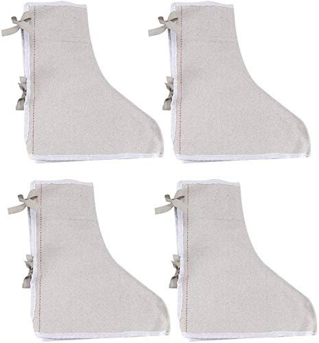  [AUSTRALIA] - Utoolmart Cotton Canvas Spats Shoe Cover White for Welding Process Protection 2 Pair White 2pcs