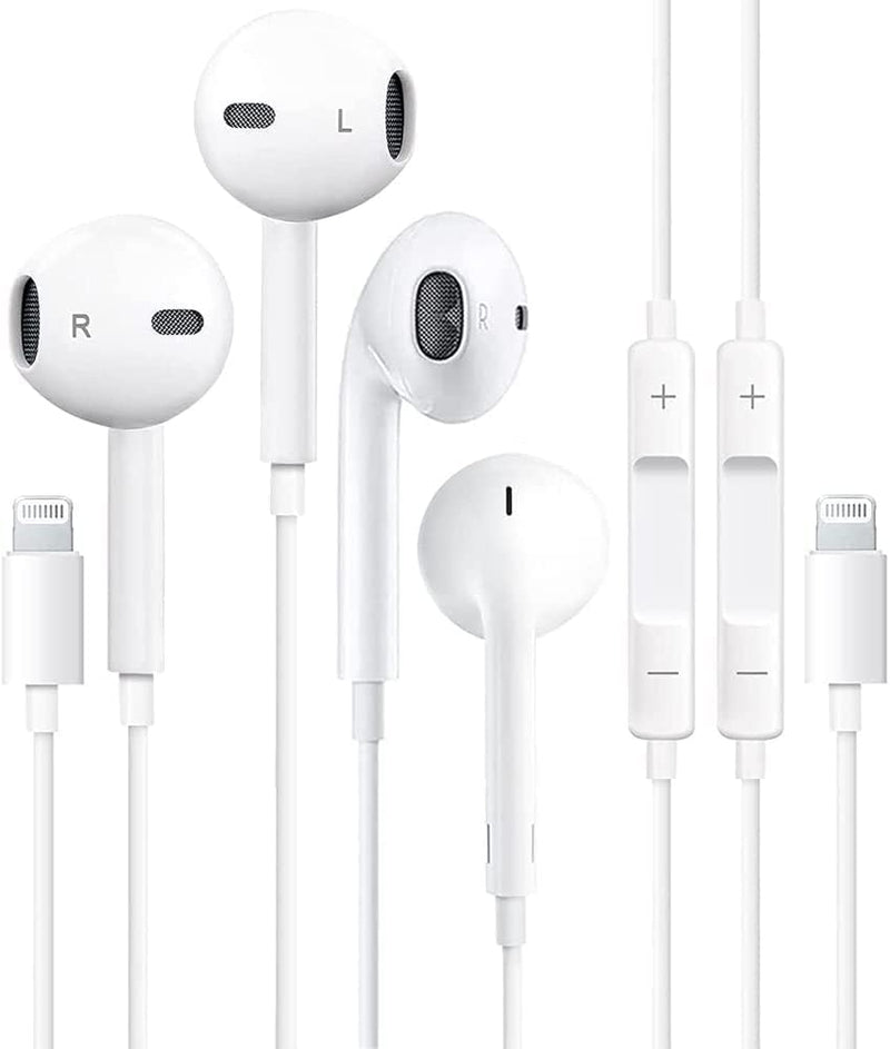  [AUSTRALIA] - 2 Pack-Apple Earbuds/iPhone Headphones/Wired Earphones/Lightning Headsets[Apple MFi Certified](Built-in Microphone & Volume Control) Compatible with iPhone 14/13/12/11/XS/X/8/7 Support All iOS System