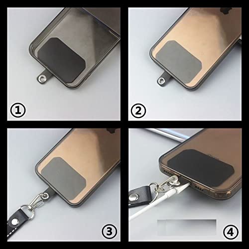  [AUSTRALIA] - 5packs Phone Lanyards Universal Cell Phone Lanyard with Adjustable Detachable Nylon Crossbody Neck Strap and Phone Tether (Black Pad) Black Pad