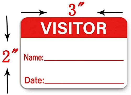 Visitor Stickers,Visitor Name Stickers Labels,3 x 2 Inches,100 Pcs Per Pack - LeoForward Australia