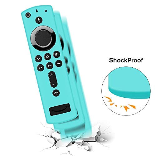 2 Pack Remote Case/Cover for Fire TV Stick 4K,Protective Silicone Holder Lightweight Anti Slip Shockproof for Fire TV Cube/3rd Gen All-New 2nd Gen Alexa Voice Remote Control-Turquoise,Green - LeoForward Australia