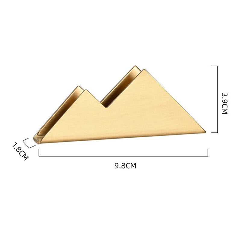  [AUSTRALIA] - 1 Piece Mountain-Shape Metal Desk Card Holder Office Tabletop Business Card Rack Business Name Card Case (Fits 30-40 Business Cards)