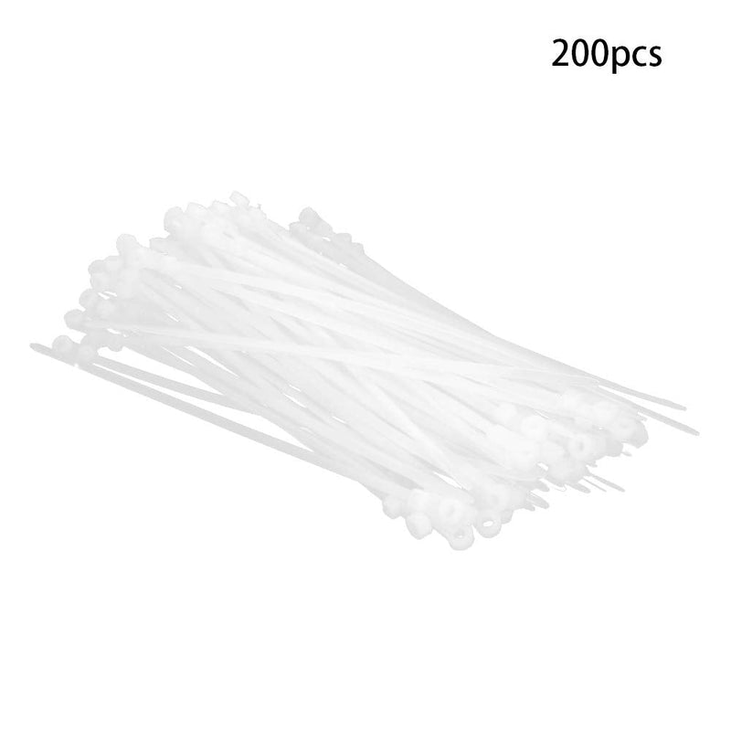  [AUSTRALIA] - MroMax Cable Zip Ties 7.87 Inch x 0.14 Inch(L x W) Self-Locking Nylon Tie Wraps White 150pcs