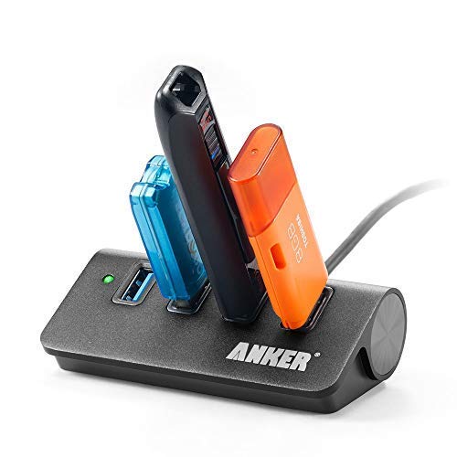  [AUSTRALIA] - Anker 4-Port USB 3.0 Unibody Aluminum Portable Data Hub with 2ft USB 3.0 Cable for Macbook, Mac Pro / mini, iMac, XPS, Surface Pro, Notebook PC, USB Flash Drives, Mobile HDD and More Black