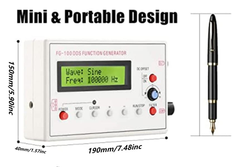  [AUSTRALIA] - Signal Generator, FG-100 DDS, 1HZ-500KHz Function Low Frequency Signal Generator Sawtooth Sine Waveform