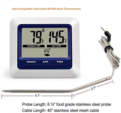 Grilling BBQ Meat Thermometer Temperature Probe Replacement Thermometer Probe for Thermopro TP20 TP07 TP-07 TP08 TP-08S TP06S TP16 TP-16S TP17 Famili MT004, Fit Listed Models Only 6.5 Inches - Check Your Model Number - LeoForward Australia