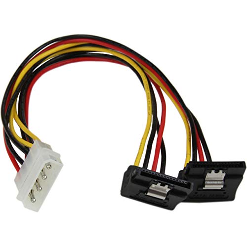  [AUSTRALIA] - StarTech.com 12in LP4 to 2x Right Angle Latching SATA Power Y Cable Splitter - 4 Pin LP4 to Dual 90 Degree Latching SATA Y Splitter (PYO2LP4LSATR) 12 inch