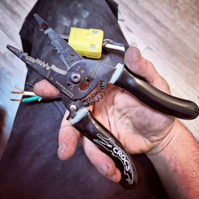  [AUSTRALIA] - Rack-A-Tiers Croc's Needle Nose Wire Strippers AWG 10-22, Wire Crimper, Heavy Duty, Ergonomic Hand Tool (47000)