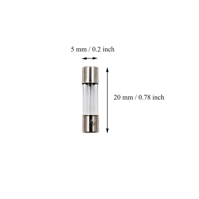  [AUSTRALIA] - SIXQJZML 10 Pack F0.5AL 500mA Fast-Blow Fuse 0.5A 0.5amp 125V Glass Fuses 0.2 x 0.78 inch / 5 x 20 mm (125Volt F0.5A)