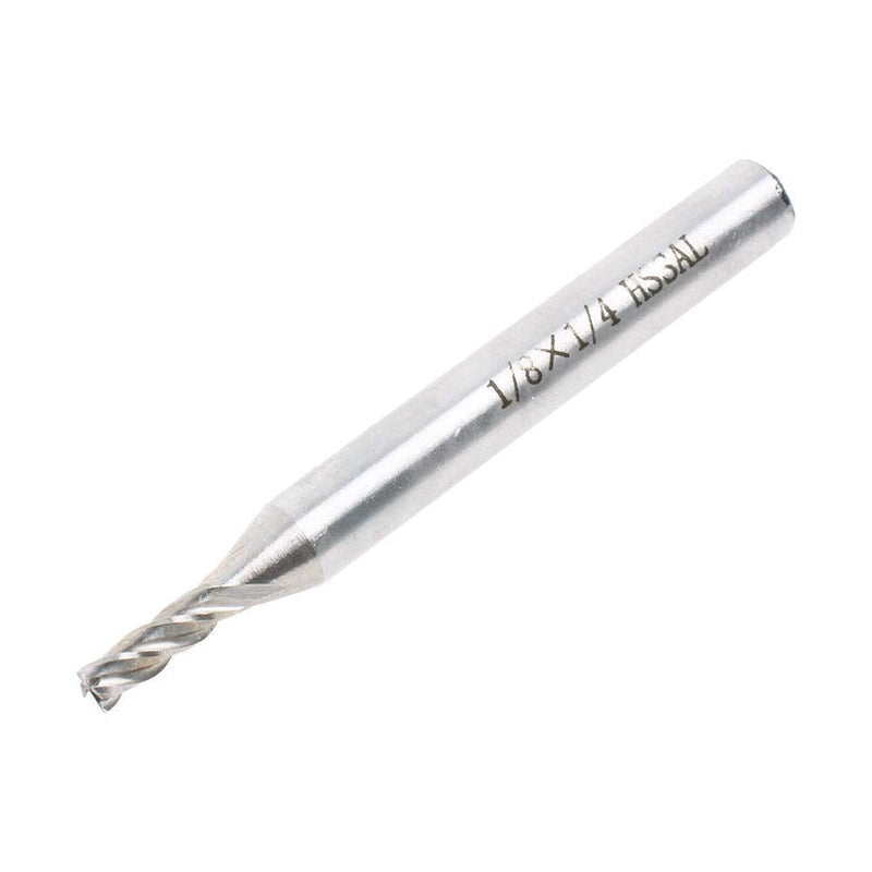  [AUSTRALIA] - AUTOTOOLHOME 1/8" X 1/4" HSS 4 Flutes Straight End Mill Cutter Pack of 2