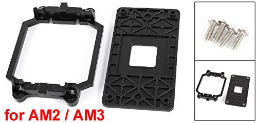  [AUSTRALIA] - uxcell a13121900ux0265 a13121900ux0265 AMD Plastic CPU Fan Stand Bracket Base Black with Four Screws for AM2 AM3 Socket, Plastic Original Version