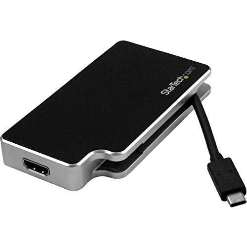  [AUSTRALIA] - StarTech.com USB C Multiport Adapter - UHD 4K - USB C to VGA / DVI / HDMI - USB C Adapter - USB-C VGA Multiport Adapter (CDPVGDVHDB) Black, Silver