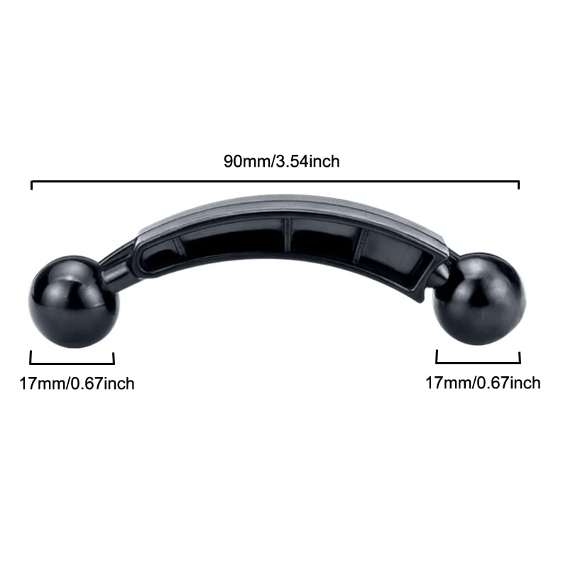  [AUSTRALIA] - ThtRht 2 Pack Double 17mm Ball Mount Joint Head Connector Extension Adapter for Garmin GPS Car Bicycle Motorcycle Handle Bar Phone Tablet Holder Bracket Socket Arm Base Dash Camera Clip Clamps
