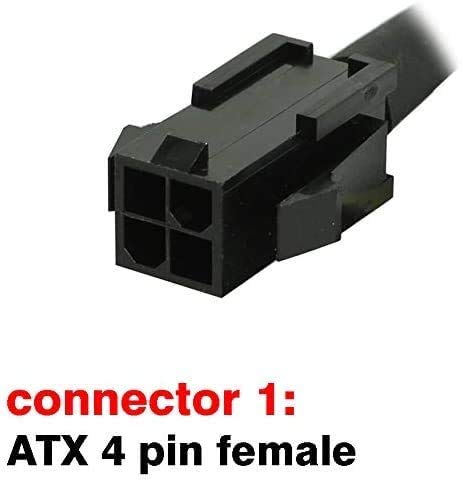  [AUSTRALIA] - ATX CPU 4 Pin Female to Male Motherboard Extension Cable 12V for Power Supply 24 Inches (2 Pack) TeamProfitcom