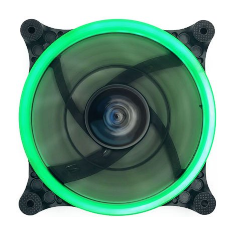  [AUSTRALIA] - APEVIA 12L-CGN 120mm Silent Dual Rings Green LED Fan with 32 x LEDs & 8 x Anti-Vibration Rubber Pads