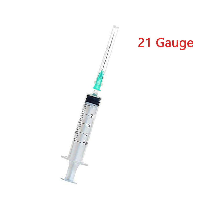  [AUSTRALIA] - 35Pack 5ml/cc Disposable Syringes with 21Ga Needles Caps,Plastic Syringe with Mearsurement for Labs,Liquid,Industrial Use,Feeding,Paint