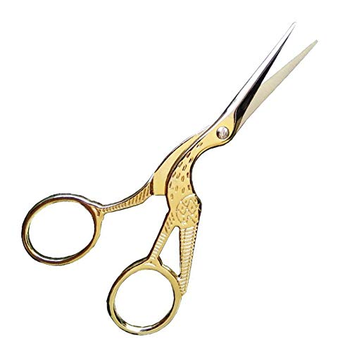  [AUSTRALIA] - Arolly Embroidery Scissors 5.51-inch Small Sewing Scissors Retro Style Craft Scissors for Art Needle Work -Light Gold