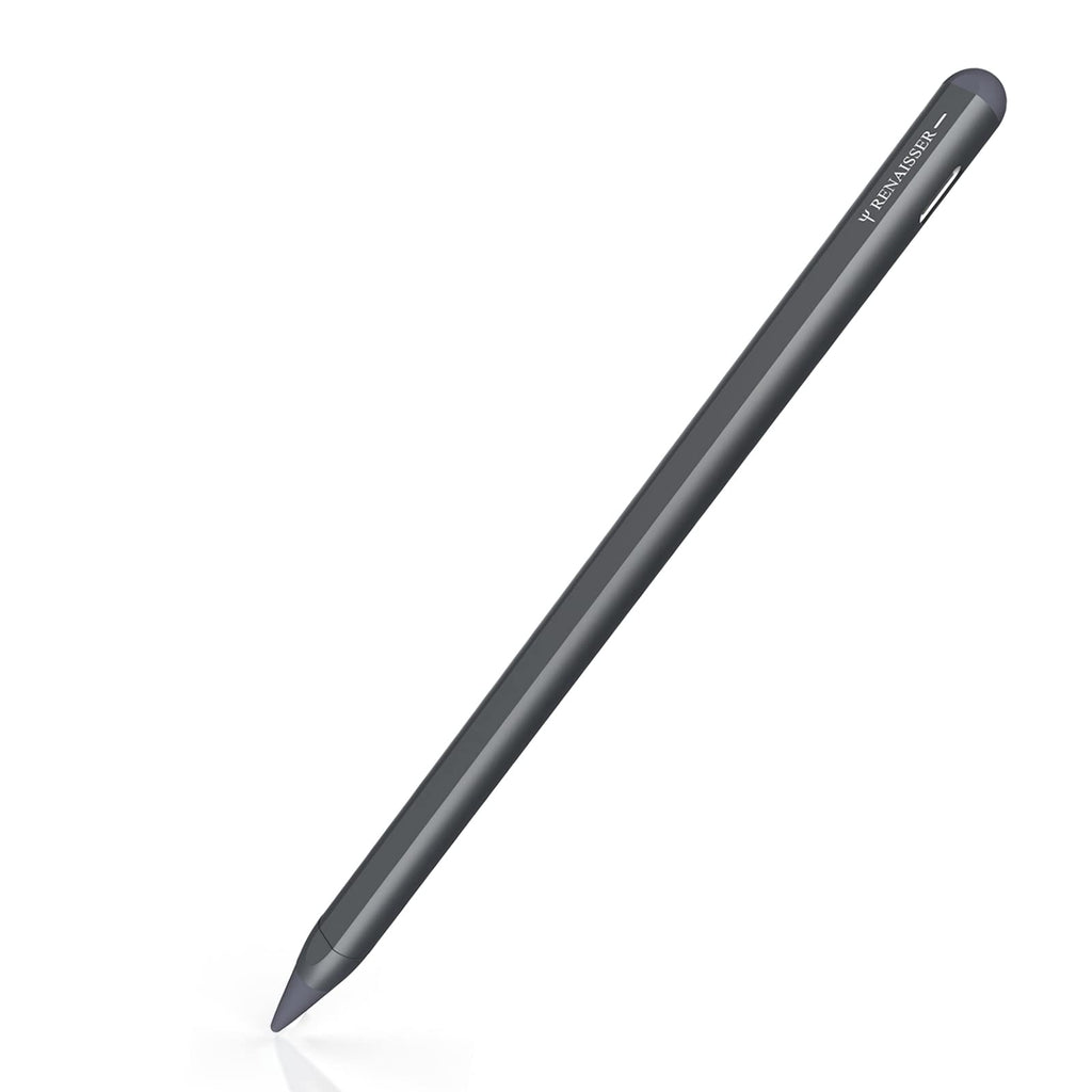  [AUSTRALIA] - RENAISSER Turing 520 Stylus Pen for iPad, Epson CPU Inside, Designed in Houston, Made in Taiwan, Motion Activated, Matched iPad Colors, Smart Power Management, Compatible with Apple iPad 2018-2022 Space Grey