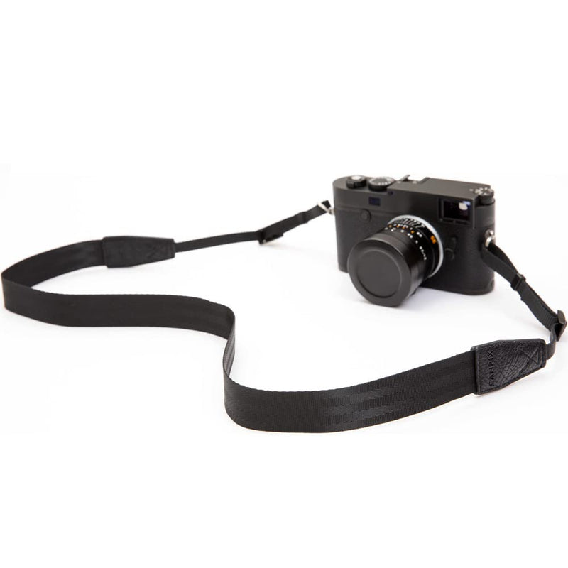  [AUSTRALIA] - CANPIX Camera Neck Strap for Women Men, Soft and Flexible Nylon Camera Belt, Comfortable Camera Shoulder Strap compatible with Canon, Nikon, Sony, Fujifilm, Olympus, Leica Mirrorless DSLR Cameras - Black