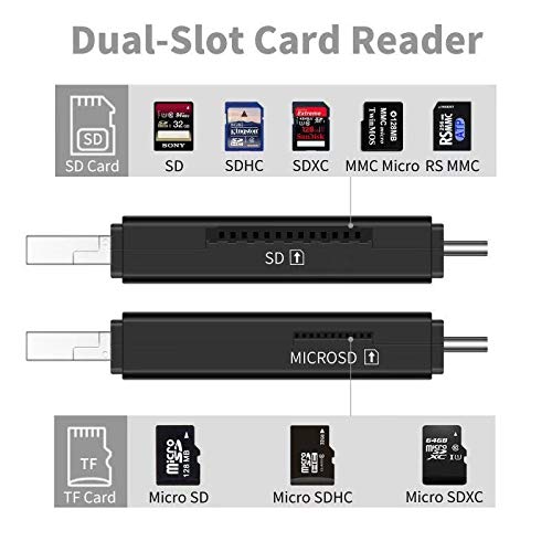 COASD Memory Card Reader SD OTG Adapter and USB 2.0 Portable for SDXC, SDHC, SD, MMC, RS-MMC, Micro SDXC, Micro SD, Micro SDHC Card and UHS-I Card (3 in 1) 3 IN 1 - LeoForward Australia