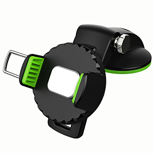  [AUSTRALIA] - Generic Vcan Car Phone Holder, Dashboard Windshield Cell Phone Mount for Car Compatible with All Mobile Phones , 360 Degree Rotation, One Hand Operated (Black/Green)