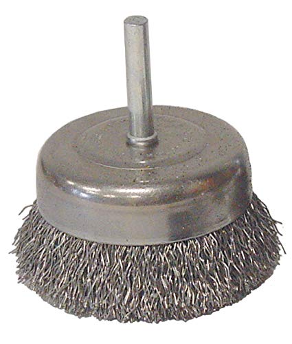  [AUSTRALIA] - Weiler 36030 Vortec Pro 3" Crimped Wire Cup Brush, .014" Steel Fill, 1/4" Stem, Made in the USA 3" .014" Wire Size x 7/8" Trim Length