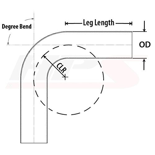  [AUSTRALIA] - HPS AT20-275-CLR-275 6061 T6 Aluminum Elbow Pipe Tubing, 16 Gauge, 20 Degree Bend, 2.75" OD, 0.065" Wall Thickness, 2.75" Center Line Radius