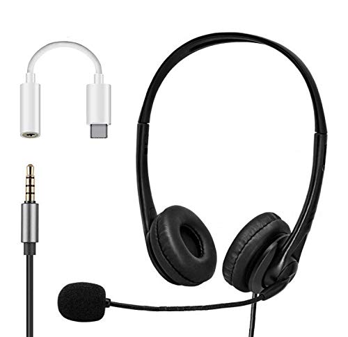  [AUSTRALIA] - USB C Headset with Microphone for Samsung Galaxy S20 Note Ultra S10 S9 Chromebook. Zoom Skype Conference Calls and Noise Cancelling Boom Mic …