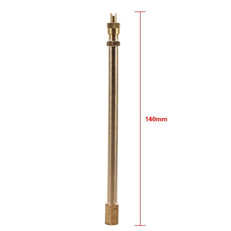 140mm Brass Auto Tire Valve Extension Adaptor, Air Tyre Stem Extender Inflation Stright Bore for Motorcycle, Bike, Mower and Scooter(140mm) 140mm - LeoForward Australia