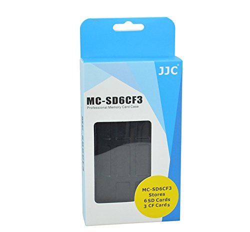  [AUSTRALIA] - JJC MC-SD6CF3 Rugged Water-Resistant Memory Card Case fits 3x CF / 6x SD Cards, Black