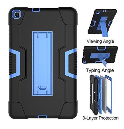  [AUSTRALIA] - Galaxy Tab A 8.0 Case 2019, Bingcok Heavy Duty Rugged Full-Body Hybrid Shockproof Drop Protection Cover with Kickstand for Samsung Galaxy Tab A 8.0 2019 Model SM-T290 /SM- T295 (1-Black +Blue) 1-Black +Blue