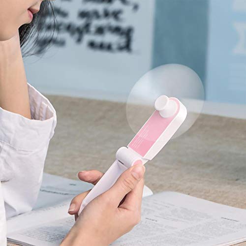 VJJB Handheld Fan, Hand Held Portable Mini Fan Small Desk Fan Rechargeable USB Fan Folding Lightweight Quiet Cooling Fan for Home Work Outdoor Travel (Pink) Pink - LeoForward Australia