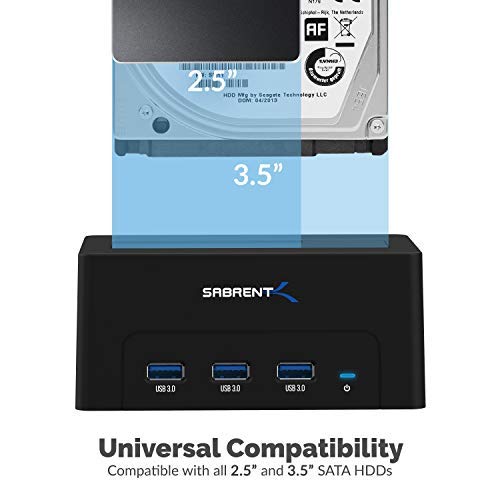 Sabrent USB 3.0 SATA/SSD 2.5" HDD Docking Station with 3 USB Ports (DS-U301) - LeoForward Australia