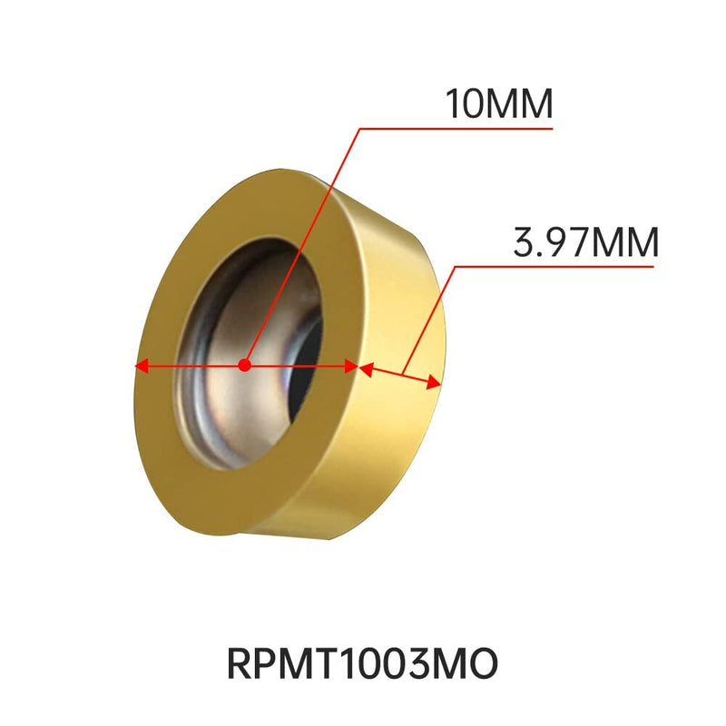  [AUSTRALIA] - 10pcs RPMT10T3MO R5 Indexable Carbide Turning Inserts CNC Blade Milling Cutter with 5/8"/16mmSRDPN1616H10 Indexable Carbide Milling Turning Tool Holder Metal Lathe Cutting Tools SRDPN1616H10